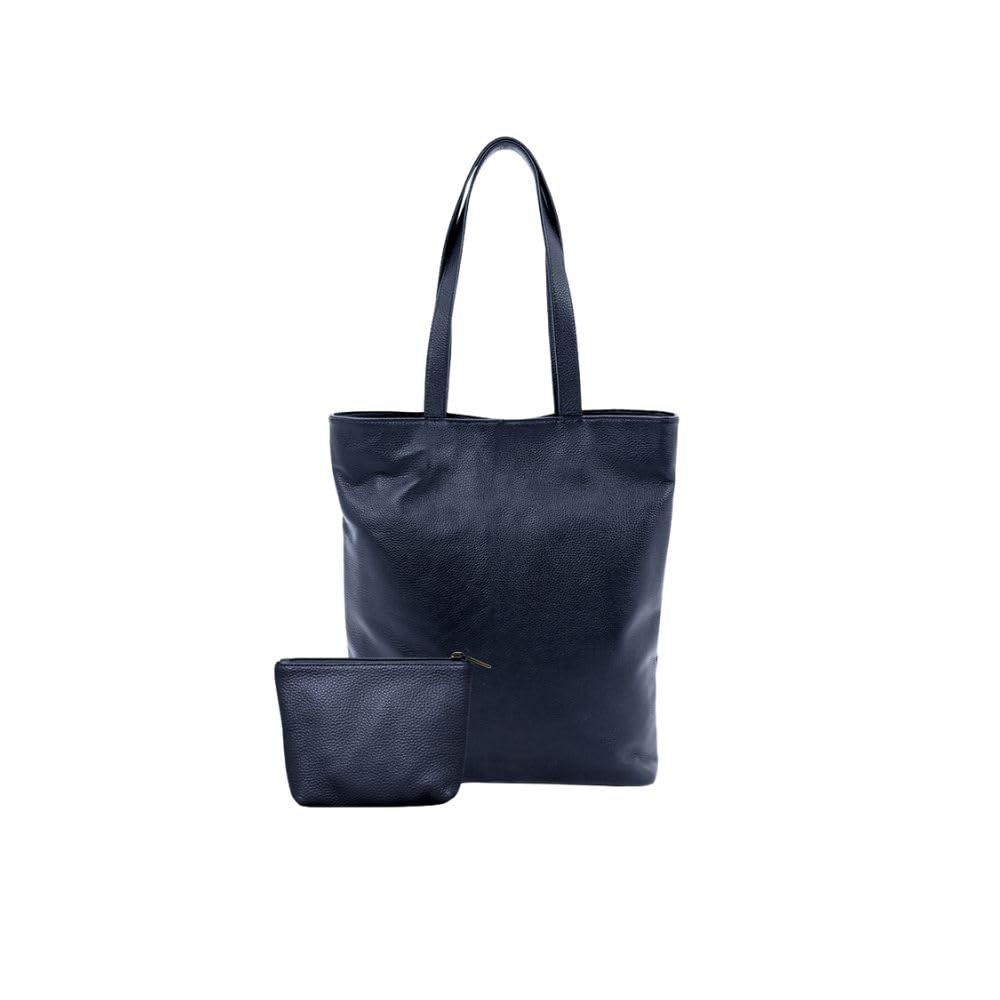 

Goldmen Vertical Tote Bag [Includes Pouch]. Genuine Leather Tote Bag for Men and Women. Large Capacity, Fits A4 and B4 Documents. Perfect for