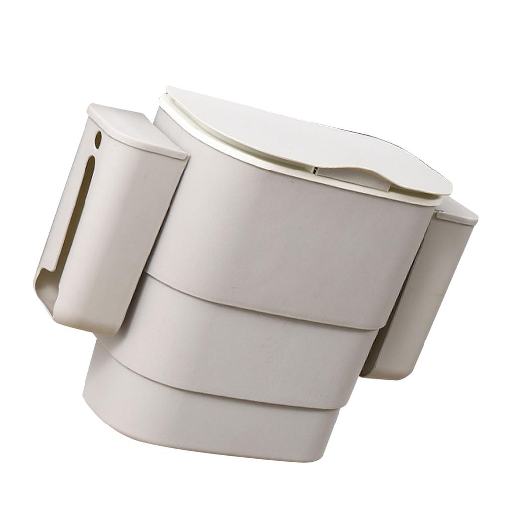 Hanging Trash Can with Lid Large Capacity Wall Mounted Garbage Can for Kitchen Cabinet Bathroom Light Gray