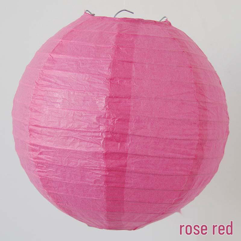 Colorful Handmade Paper Lanterns for Mid-Autumn Festival - Red DIY Round Lanterns for Shopping Mall Decoration
