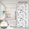 Simple and Fresh Leaf-Patterned Bathroom Shower Curtain, Blocking and Separating Areas, Quick-Drying and Washable