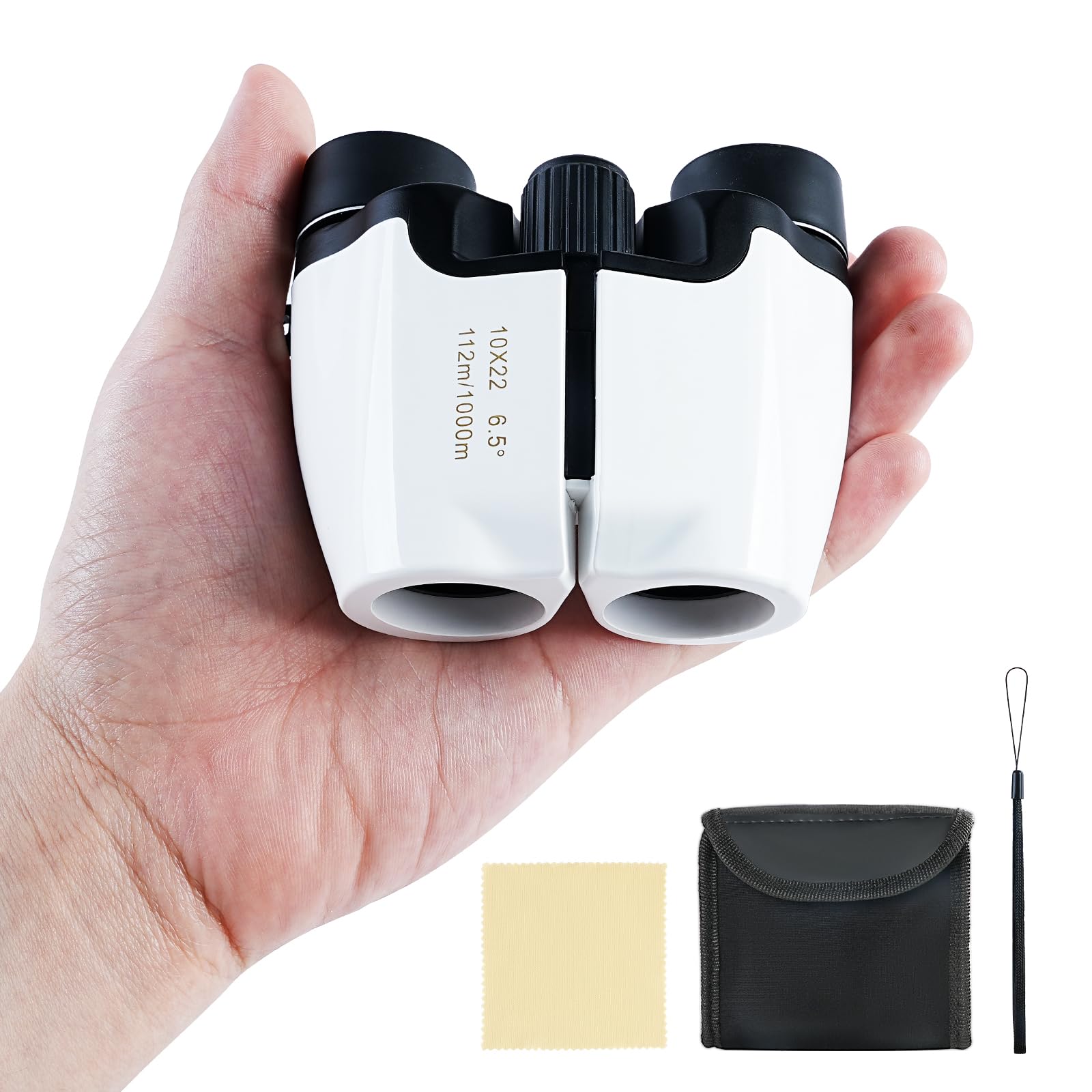 

10x22 Binoculars for Live Opera High Magnification FMC Multilayer Adjustable Focus and Includes Lens and Compatible with Glasses Performances, білий