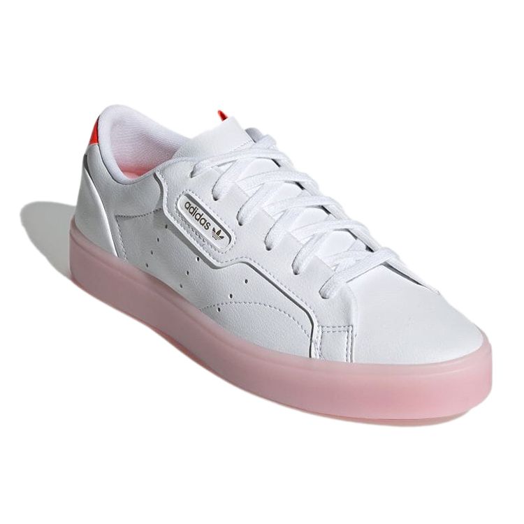 Adidas Originals Sleek Comfortable Durable Low-Top Skate Shoes Women Sneakers White Pink H05178