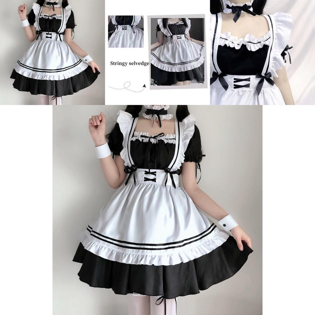 Women's Sexy Sweet Lolita Maid Japanese Cute Dress Cosplay Suit