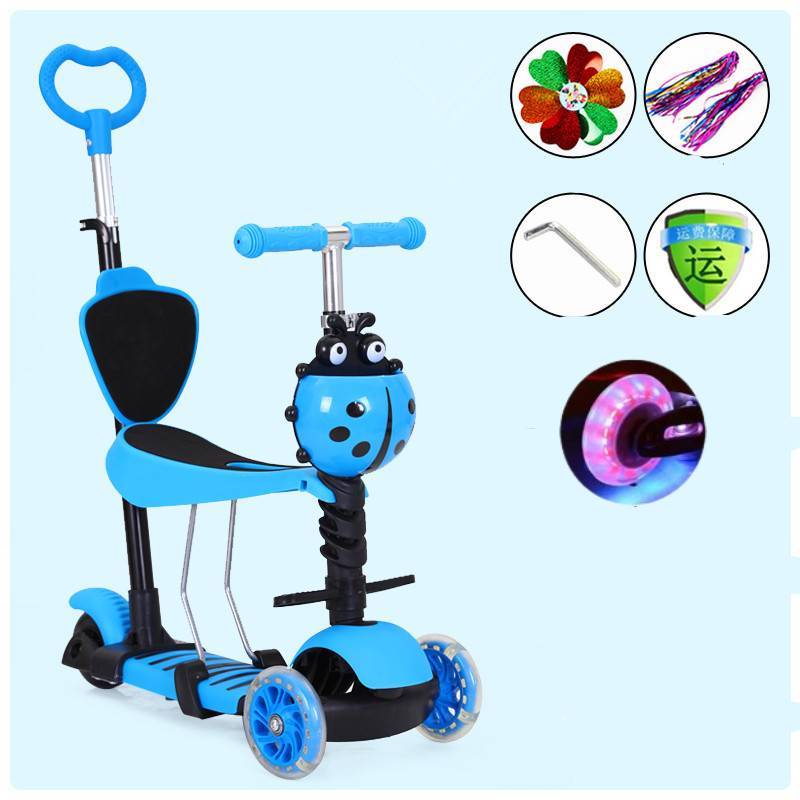 Scooters Adjustable Childrens Height Led Flashing Simple Cute Removable Seats