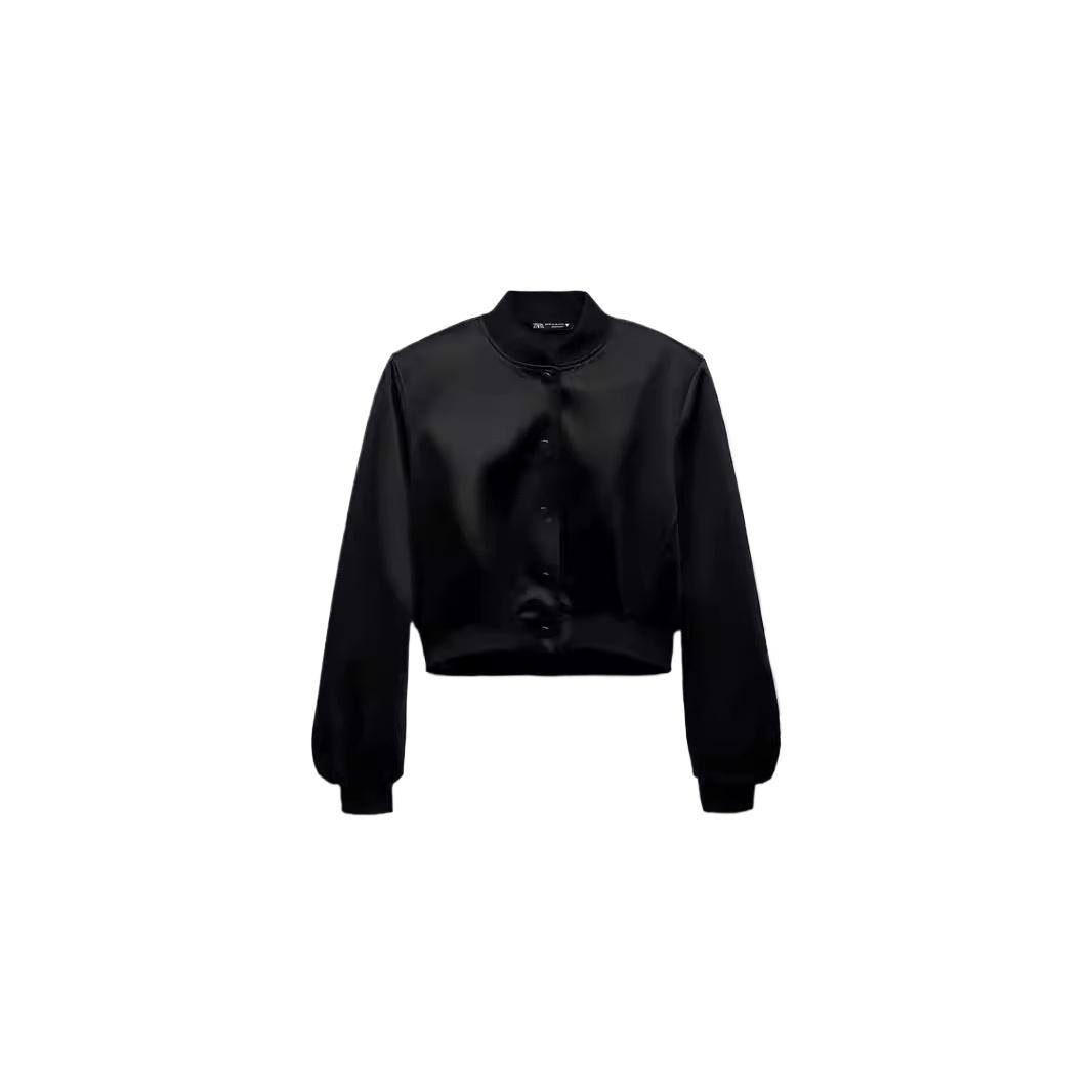 

Женская куртка-бомбер, пальто, осень-зима, пуговицы, бейсболка, авиатор, укороченные куртки для женщин, укороченная верхняя одежда с длинным рукавом M чёрный