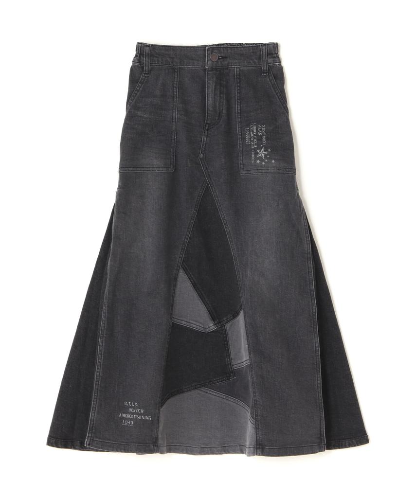 AVIREX SWITCHING STRETCH DENIM SKIRT Black 783-4216602