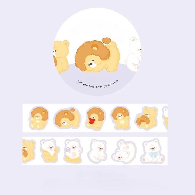 100pcs Soft and Cute Kindergarten Collage Tape Special Cartoon Animal Elements Hand  DIY Handbook Decoration Stickers