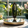 2D Flat, 1pc Vintage Aluminum Metal Sign Wall Art, Dandelion Design with Teal Background & Ornate Golden Frame, 7.87in Indoor/Outdoor Home Cafe
