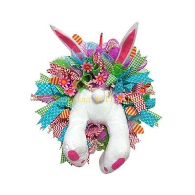 KX4B Easter Door Decoration Unique Bunnys Butt Wreath Decorations Eye Catching Rabbit Garlands Ornament for Celebrations