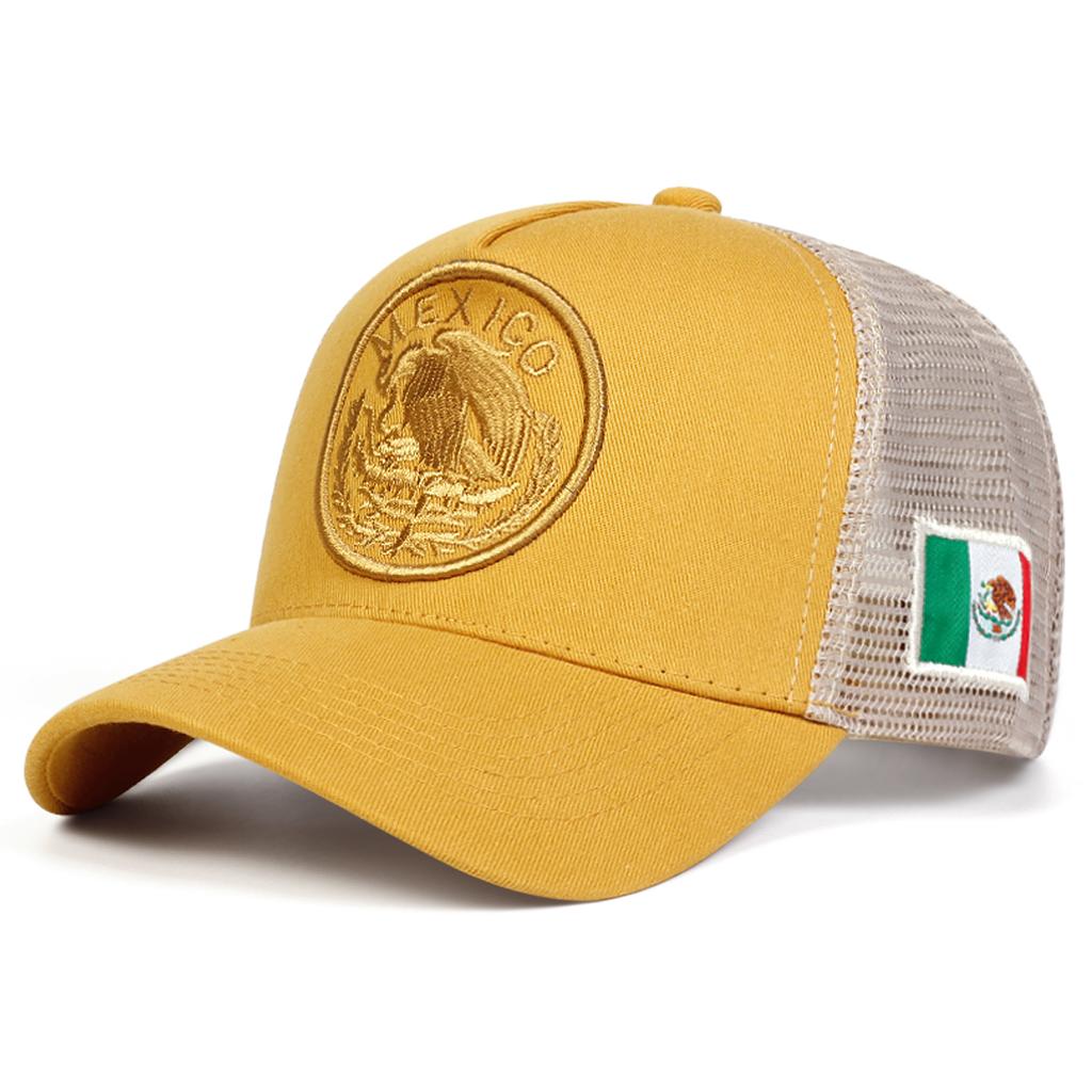Men Mexico Flag Embroidered Camouflage Baseball Cap Mesh Hat Outdoor Adjustable Sunscreen Leisure Hat Spring Autumn Travel Tourism Beach Vacation
