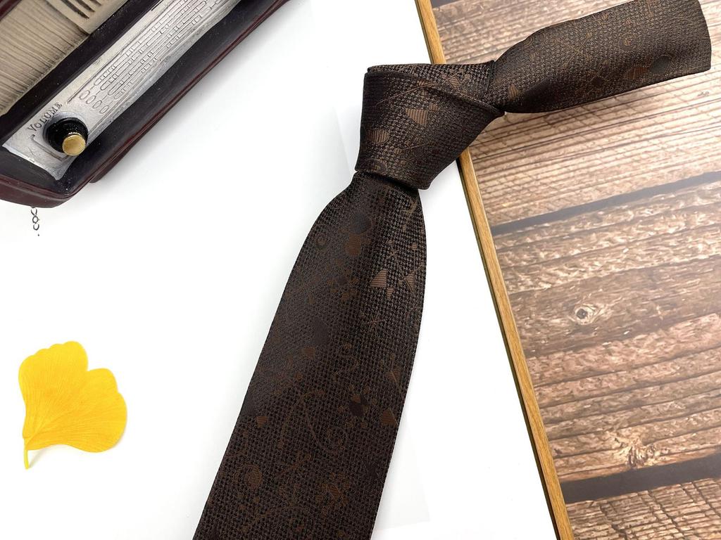 Men'S Retro Tie Dark Red Pattern British 8Cm High-End Formal Dress Casual, Professional Business Striped Wedding Tide