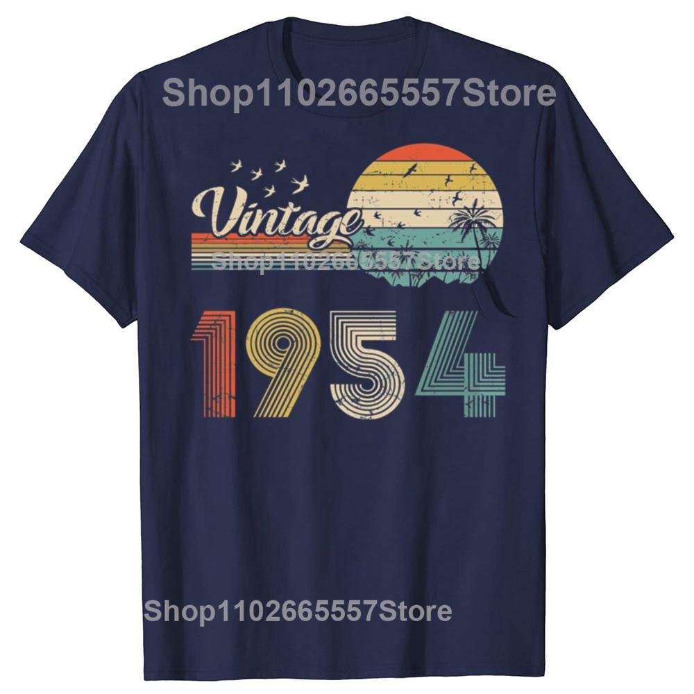 Funny Vintage 1954 Retro Design 71 Years Old Graphic Tshirts Men Fashion Casual Tshirt 100 Cotton Loose Oversized T Shirt