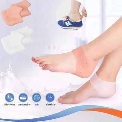 2 Pcs Silicone Heel Cushions For Dry Cracked Heels - Foot Care Heel Protectors For Men And Women