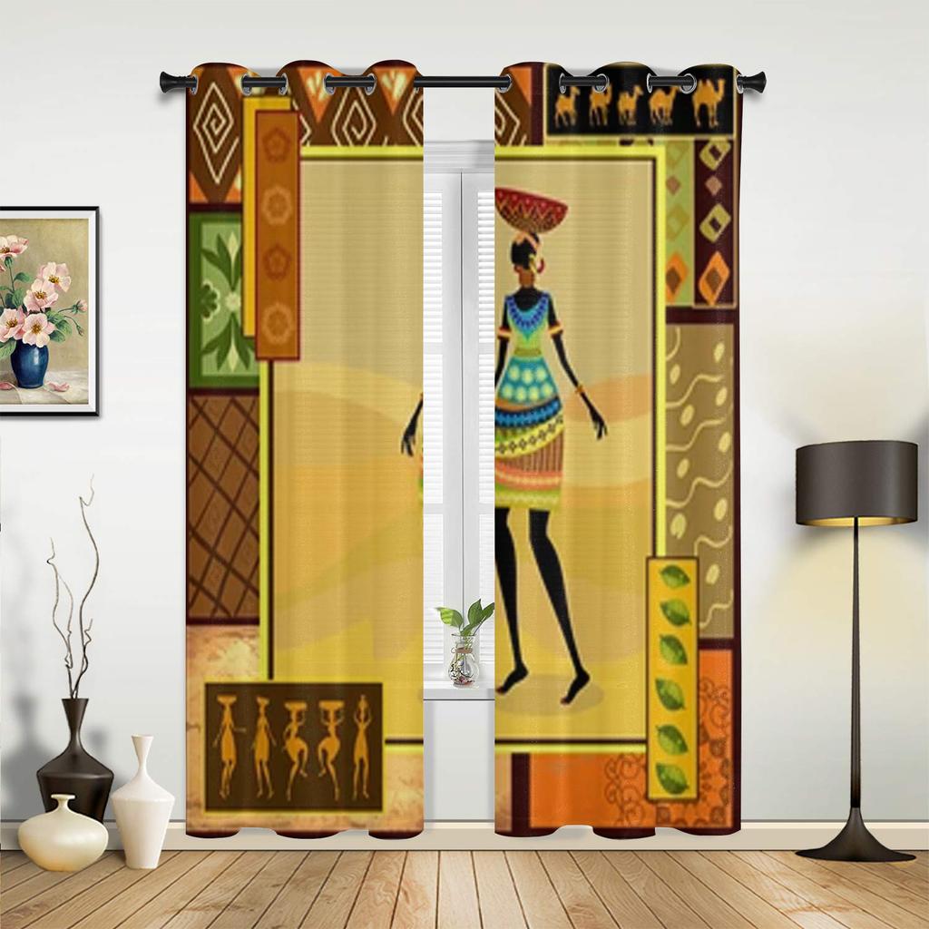 Afrykańskie dziewczyny zasłony okienne do salonu luksusowy wystrój sypialni zasłony kuchenne dekoracje okienne zasłony