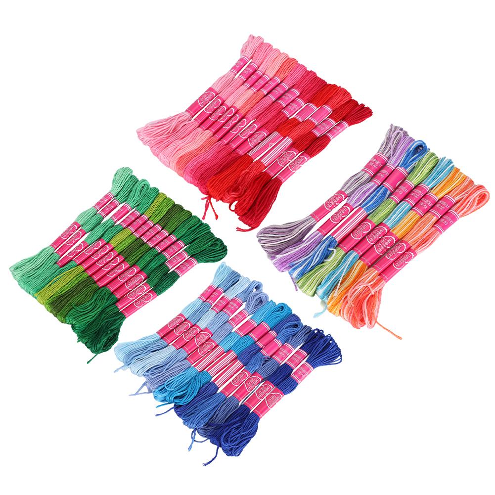 

44Pcs Embroidery Thread CrossStitch Floss Gradient Color Polyester Cotton Skeins 8 Meter