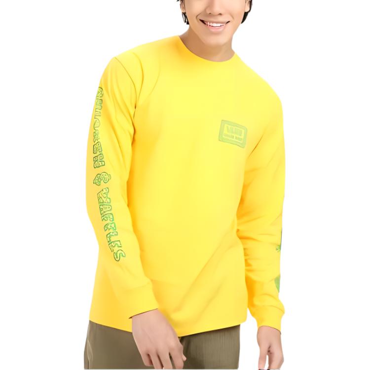 Vans T Shirts Men's Yellow Crew Neck Moderate Straight Fit VN0A4ROY85W