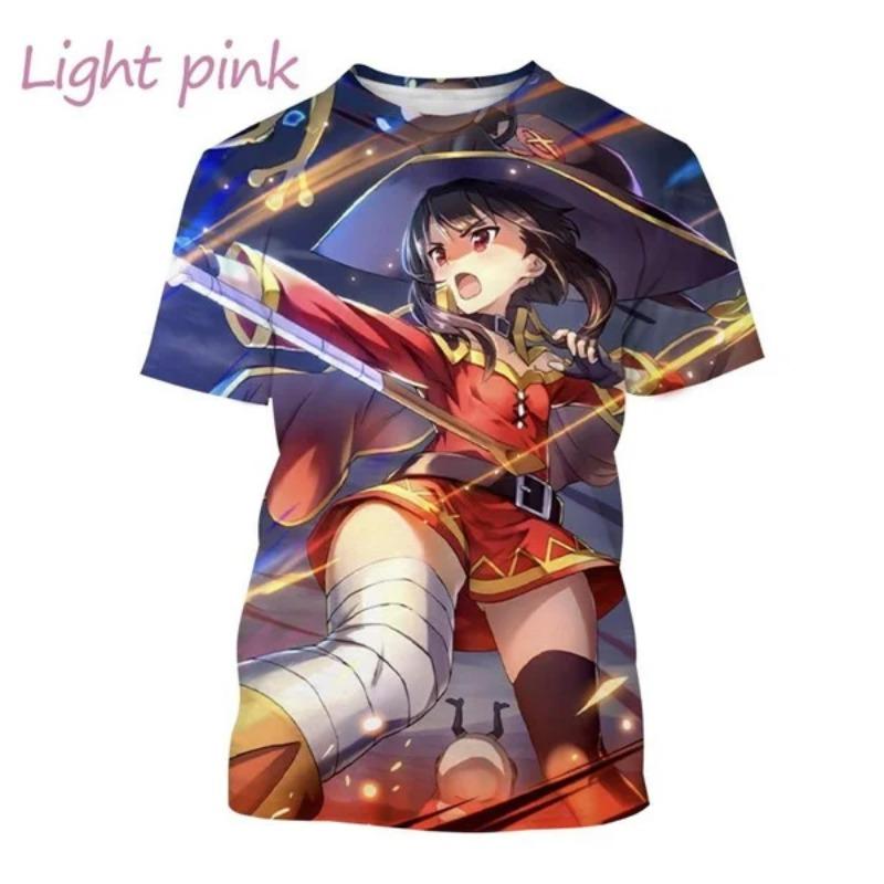 Letní Klasické Anime Pánské Ležérní Tričko Nové KonoSuba 3D Tištěné Osobnostní Street Harajuku Cool Krátký Rukáv Top
