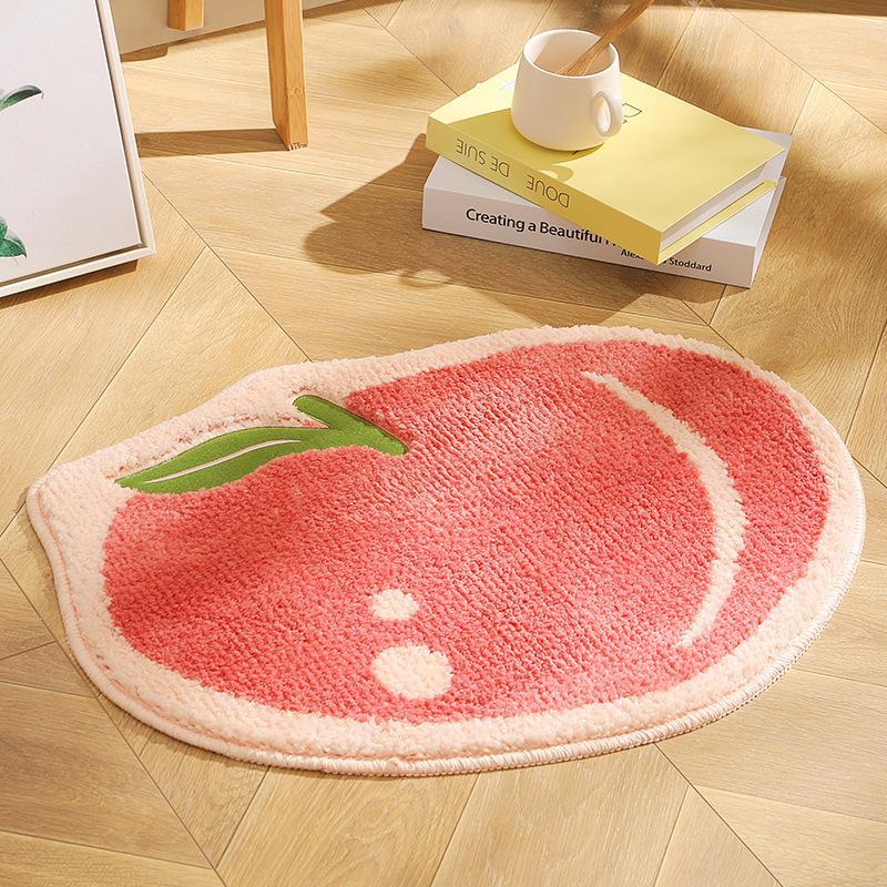 's Fresh And Clean Irregular-Shaped Flat Printed Imitation Cashmere Bathroom And Toilet Absorbent Carpet Home Decoration
