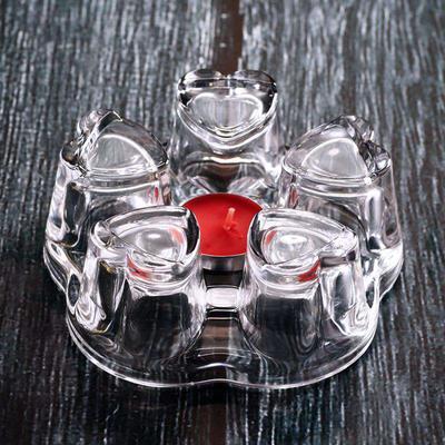 Chauffe-thé en cristal borosilicaté élevé base chauffante en forme de cœur chauffe-thé service à thé en verre isolation thermique siège à thé accessoires de service à thé