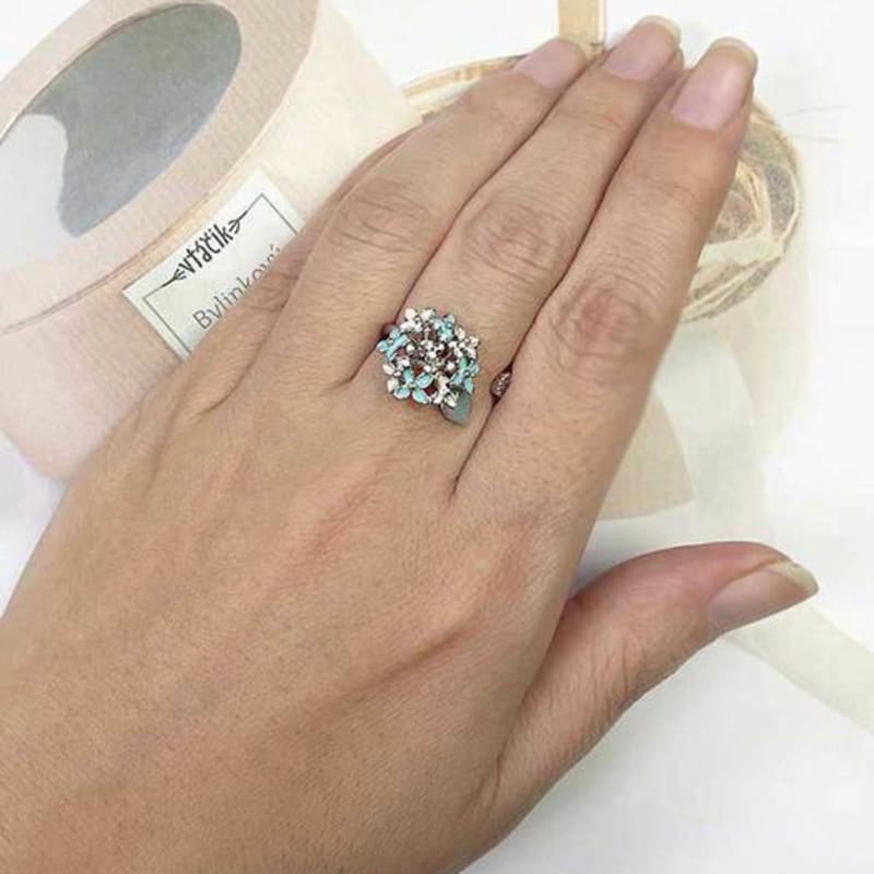 Ollia Brilliant Hortensienblüte Punkt Mode Ring