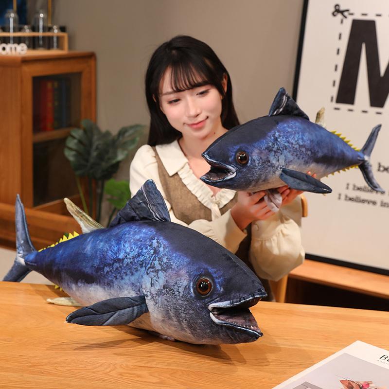 55/75/95CM Big Size Simulation Tuna Fish Plush Toy Stuffed Soft Animal Fish Plushies Pillow Cute Sofa Cushion