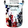 1pc Laundry Basket, London City Aesthetic Watercolor Art Print Dirty Clothes Hamper, Collapsible Storage Bin with Sturdy Handles for Relaxed Home Orga