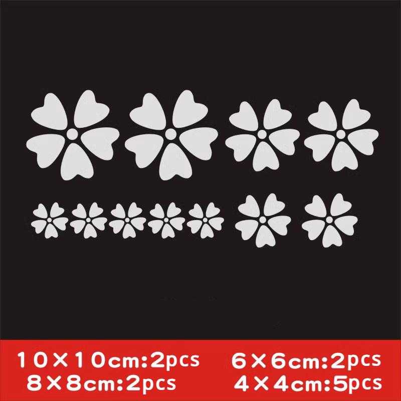 11pcs Sakura Car Stickers DIY Auto Fender Body Bumper Cover Scratch Decoration Flower Vehicle Accessories Durable Vinyl Decals