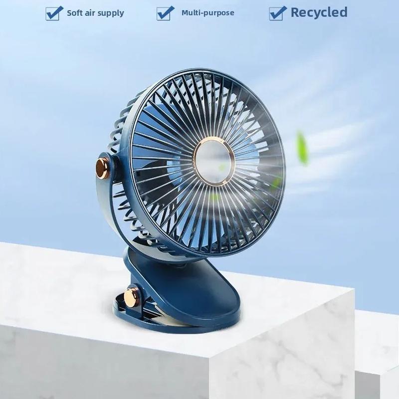 Night Light Fan Portable Mini Desktop Clip On Hanging TYPE-C Charging 18650 Battery Life Fan Cooling Fan Table Handheld Electric