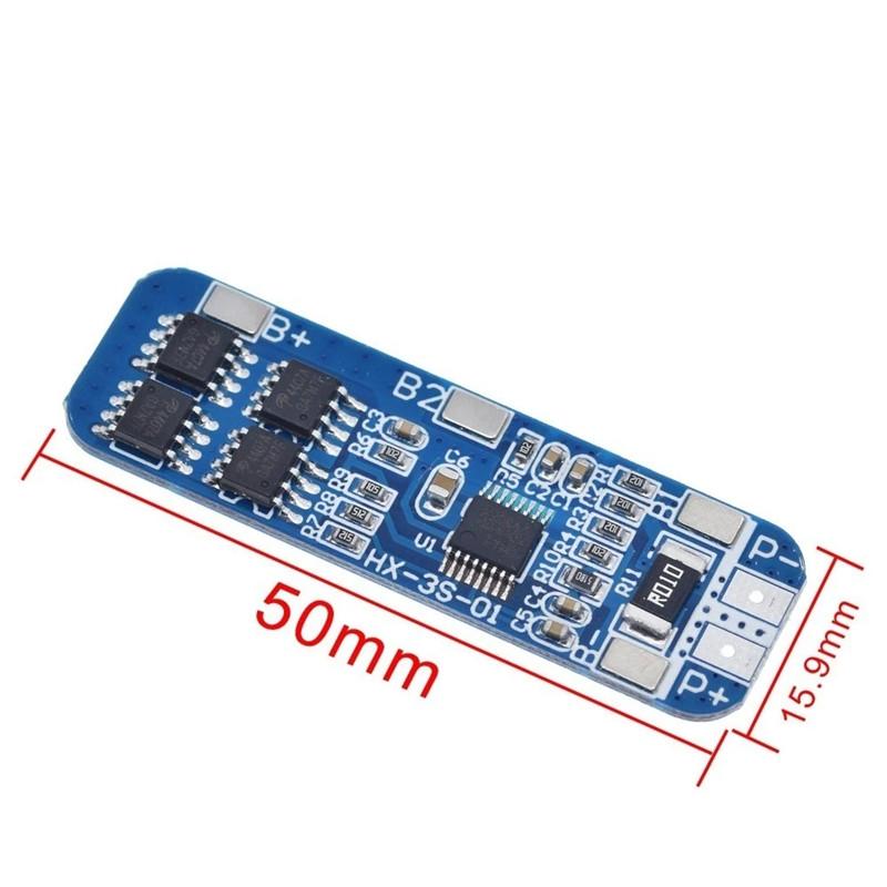 3S 10A BMS Protection Board 11.1V 12.6V Li-ion Lithium Battery Charger Module 12V 18650 Battery Circuit Board with Overcharge Overdischarge Protection