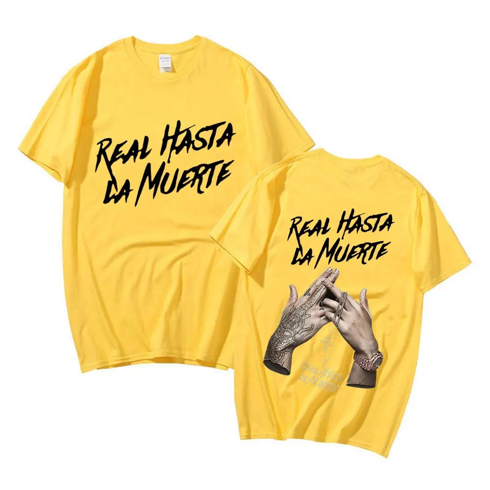 Limited Rapper Anuel Aa Tee Shirt Real Hasta La Muerte Graphic Oversized T Shirt Men's Women Cotton Hip Hop T-shirt Short Sleeve