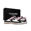 X Travis Scott Air Jordan 1 Cinza Preto Gancho Caixa Antiderrapante Cano Baixo Vintage Sapatos de Basquete Feminino DZ4137-700(Team2042-   )