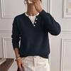 TikTok 2026 Autumn/Winter Gentle Knitwear: Loose Double-Layer V-Neck Two-Piece Sweater for Women