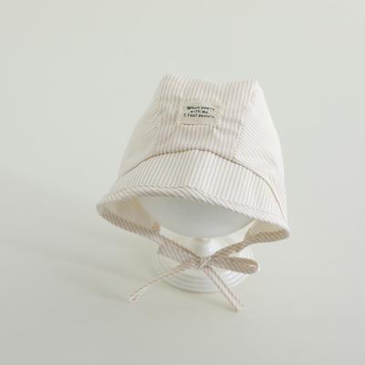 Breathable Soft Baby Fetal Cap Wide Brim Stripe Infant Bonnet Hat UV Protection Cotton Newborn Sun Hat 3-12 Months
