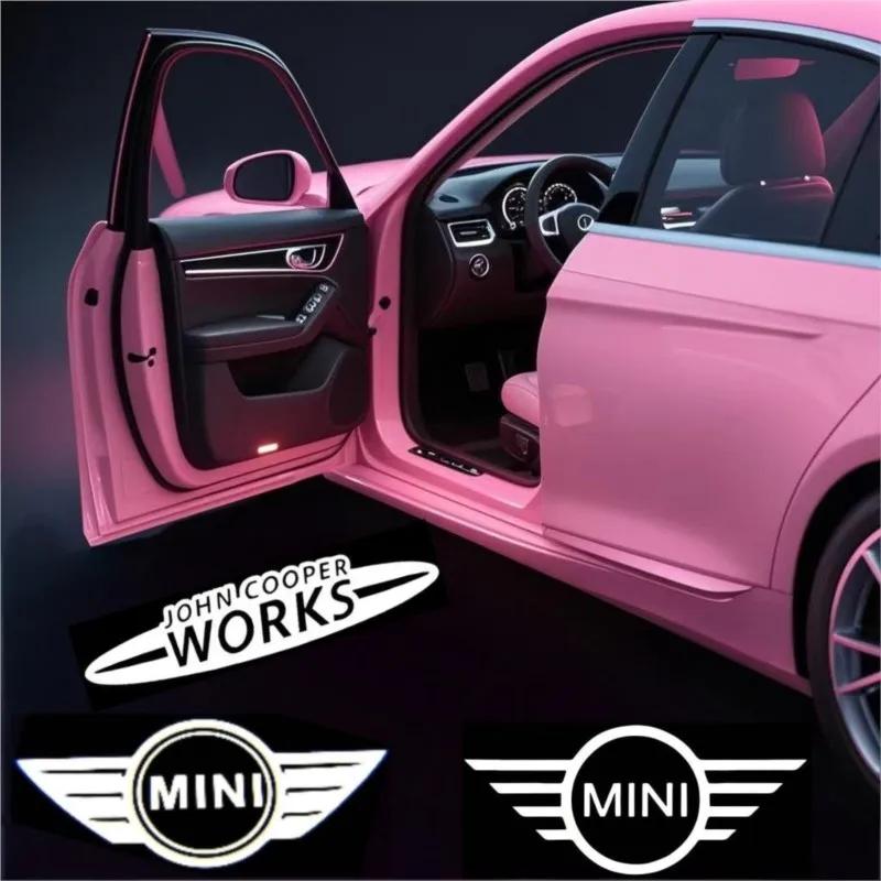 2PCS Led Car Door logo Welcome Light For MINI Cooper One R50 R52 R54 R53 R56 Countryman R60 F55 F56 JCW Accessories TB1