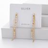 Fashion Piercing Jewelry 925 Sterling Silver Zircon and Chain Tassel Stud Earring for Women Versatile Earring Factory