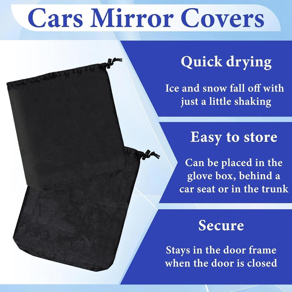 2Pcs Side Mirror Covers, Waterproof Car Side Mirror Protection for Snow, Ice, Bird Droppings - Universal Fit for Cars, SUVs, Winter Rearview Guard,