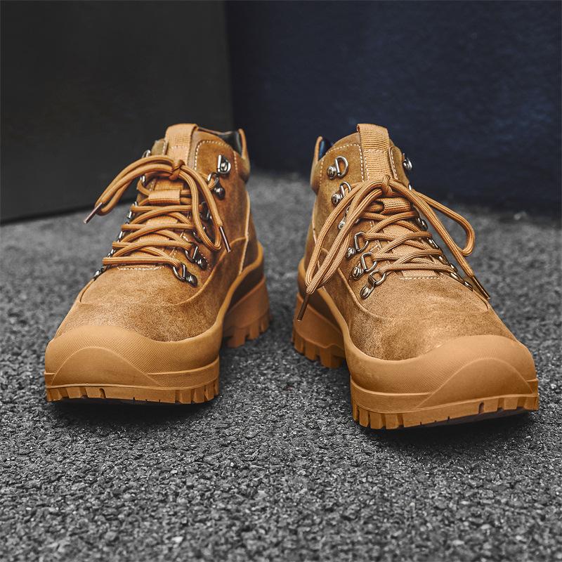 

Модные мужские повседневные ботинки из коровьей замши, кожаные ботинки, ковбойские рабочие ботинки, сценические, для ночного клуба, весна-осень, платформа, ботильоны 270 оранжевый