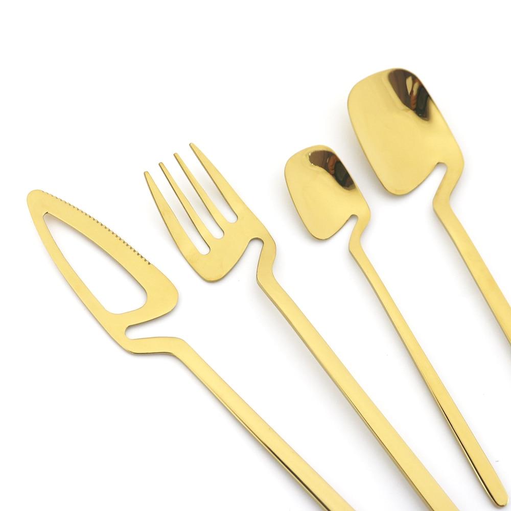 16Pcs Purple 304 Stainless Steel Mirror Polished Tableware Cutlery Set Knives Fork Coffee Spoons Dinnerware Set Party Kitchen Silverware Set