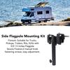Side Flag Pole Mount Kit Iron Rusting Proof Flagpole Holder with Knob Screws for Truck Pickup Trailer 0.8 to 1.5in Flag Pole