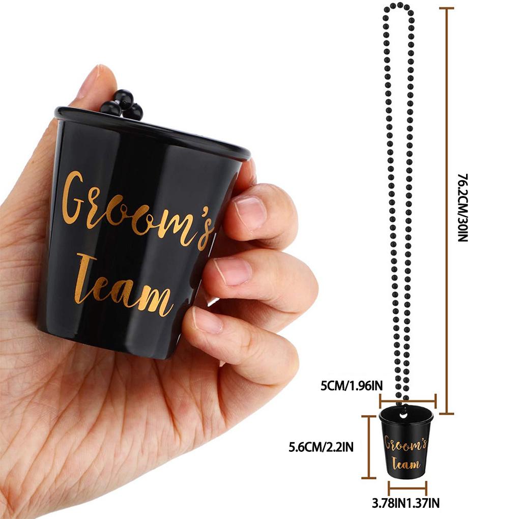 12pcs ABS Gold Foil Shot Glass Necklaces For Bachelorettes Party Decorations Bachelor Party Favors