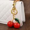 3D Crafts Cherry Keychain Zinc Zinc Alloy Car Keyring Cute Cherry Charms  Couple
