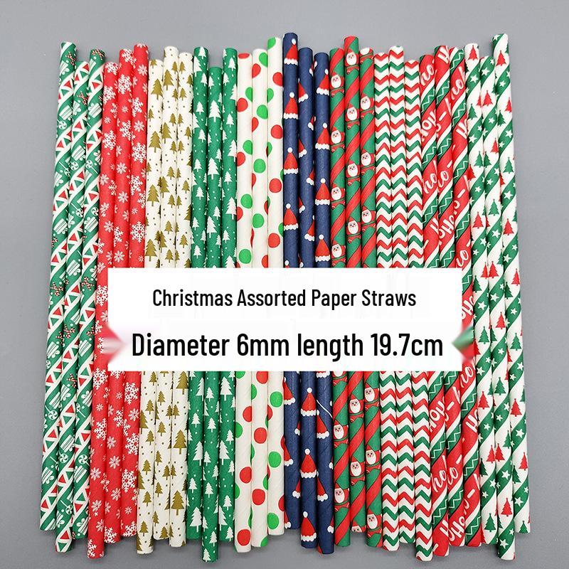 Eco-Friendly Disposable Decorative Paper Straws for Beverages and Desserts