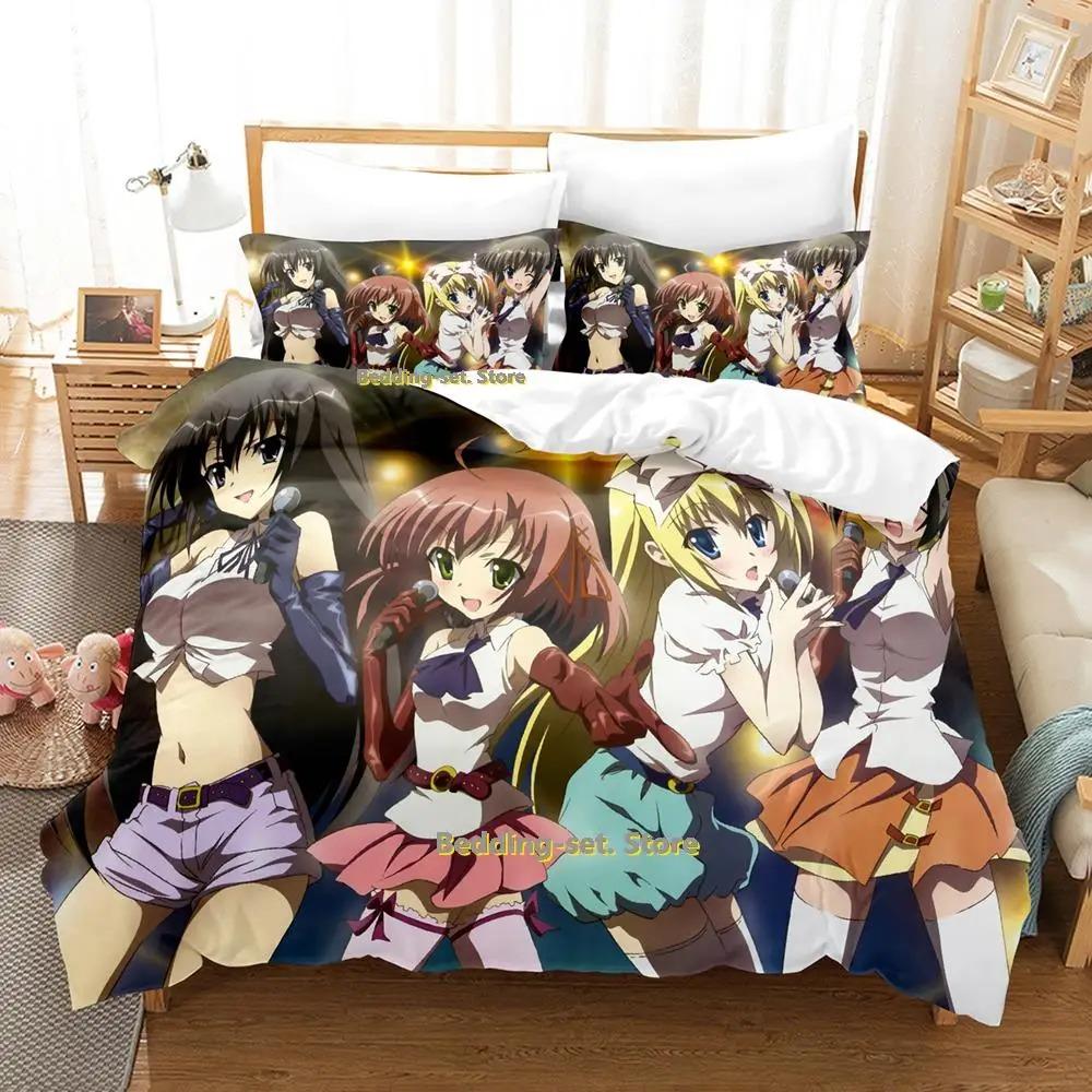 New Seitokai No Ichizon Bedding Set Cartoon Anime Three-piece Set Adult Kid Bedroom Duvetcover Sets Men Duvet Cover Set for Boys