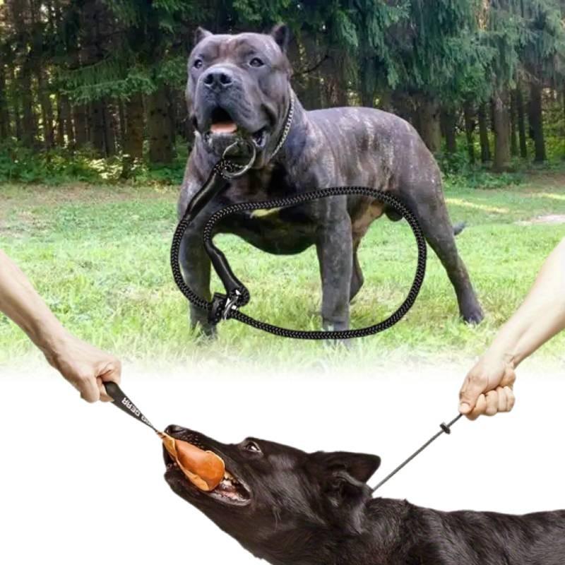 Durable And Comfortable Pet Training Choke Rope For Large Dogs Black Nylon Design