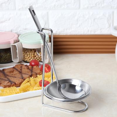 Stainless Steel Spoon Rest Lid Holder Vertical Stand Storage Rack Cookware Organ