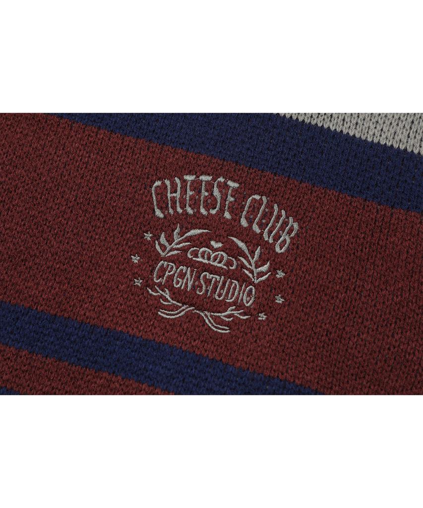 CPGN STUDIO Cheese Club V-Neck Knit Navy