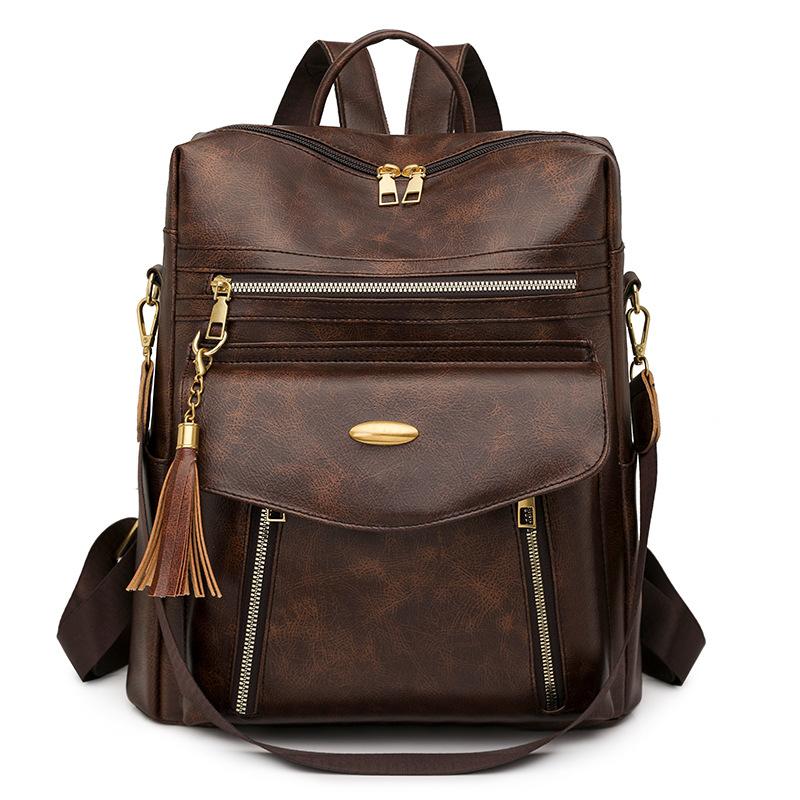 A High-end Soft-leather, Large-capacity Business Commuting Travel Backpack