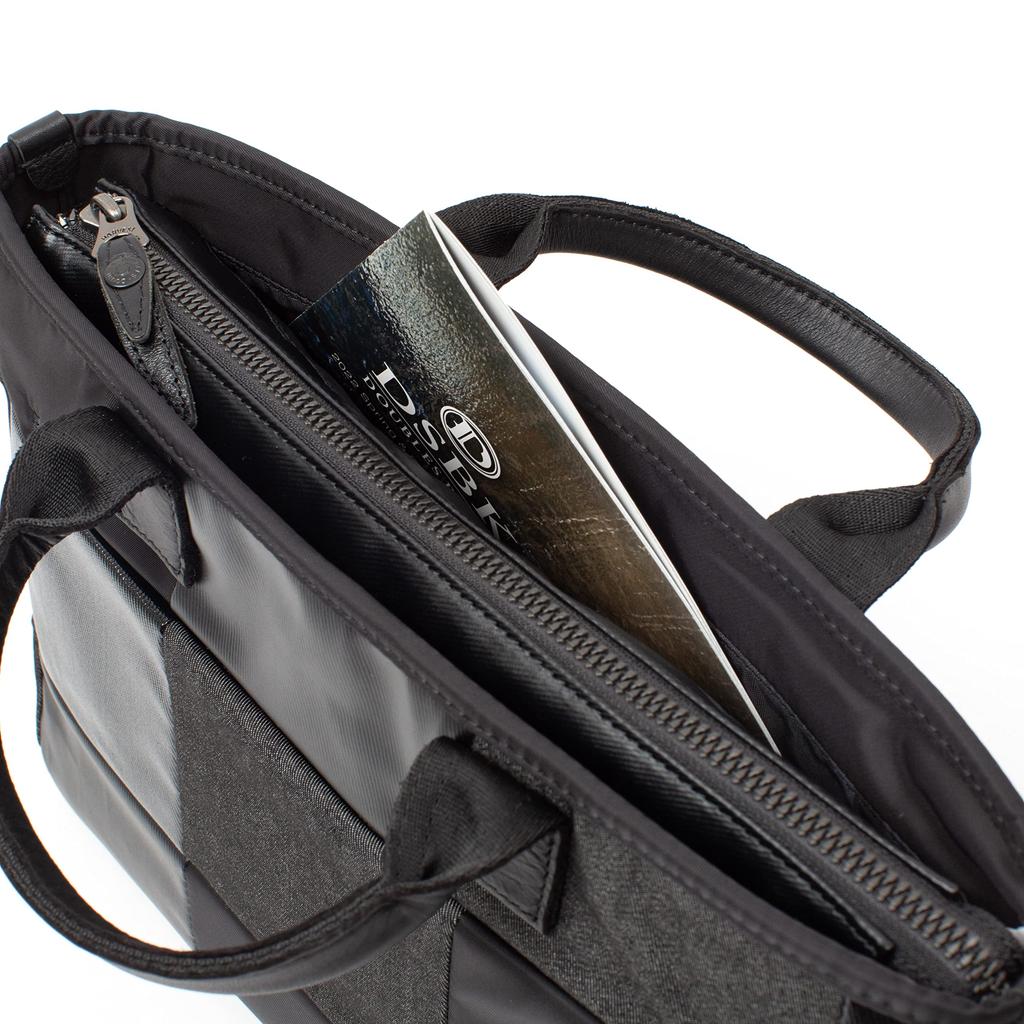 [DB DSBK DOUBLES BLACK] Doubles Black Driving Tote, 2-Wege-Tasche, SQUARES Serie JEW-3086 (Schwarz)