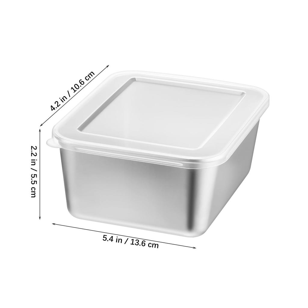 BESTOYARD Stainless Steel Storage with Airtight Deep Square Lunch for Food Storage and Kitchen Set of 6 Containers, Deep, Lids, Design, Leak-Proof,