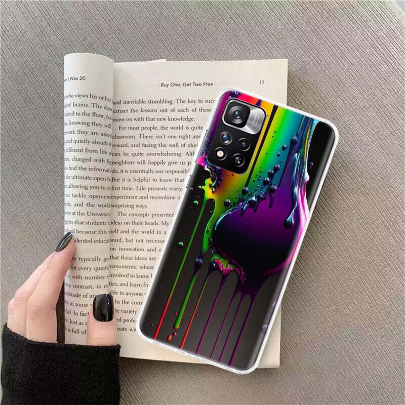 

Vibrant Color Splashing Ink Phone Case For Redmi Note 13 12 Pro Plus 14 15 Pro 5G 11 11T 11E 11S 10 Pro 10S 9 9S Cover Cell Clea Redmi Note 11T Pro